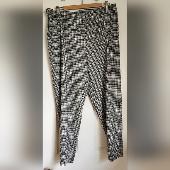Eileen Fisher Wool Blend Houndstooth Ankle Trousers - Picture 1 of 8